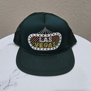 Vintage Green Las Vegas Trucker Hat Snap Back